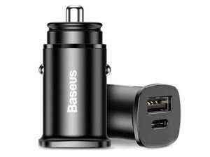 شارژر فندکی فست شارژ ماشین 30 وات بیسوس CCALL-AS