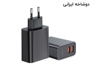 آداپتور سریع دو پورت یو اس بی 30 وات بیسوس Baseus Speed Dual Quick Charger BS-EU906/BS-CH906