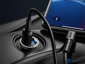 شارژر فندکی فست شارژ ماشین تایپ سی بیسوس VCHX-B0G