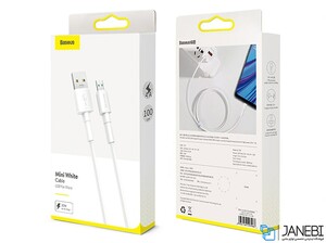کابل شارژ سریع میکرو یو اس بی بیسوس Baseus Mini White Micro USB Cable 1M/4A