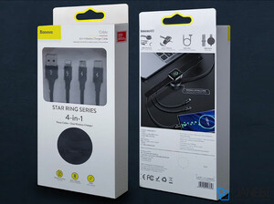 کابل سه سر و شارژر اپل واچ وایرلس بیسوس Baseus Star Ring 4in1 Wireless Charger Cable 1.2m