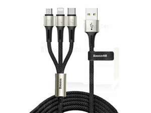 کابل شارژ سه سر بیسوس Baseus Caring 3 in 1 Cable 1.2m