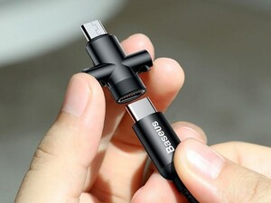 کابل دو سر میکرو یو اس بی و تایپ سی بیسوس Baseus U-shaped portable data cable