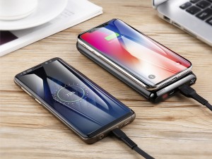 پاور بانک 10000 میلی آمپر وایرلس بیسوس مدل BS-10KPW02 Dual Coil Design & Real-Time Digital Display