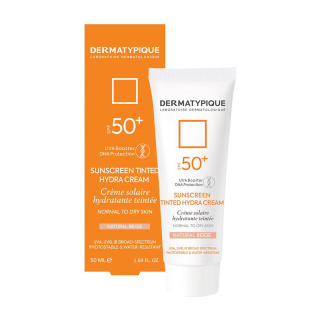 کرم ضد آفتاب رنگی درماتیپیک مدل Tinted Hydra SPF 50+ مناسب پوست خشک 50 میلی‌لیتر