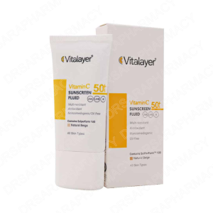 فلوئید ضد آفتاب SPF50 حاوی ویتامین C ویتالیر بژ طبیعی