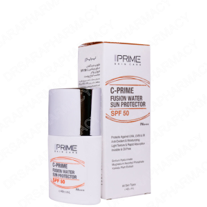 فلوئید ضد آفتاب SPF50 فیوژن واتر پرایم حاوی ویتامین C حجم 40 میلی لیتری