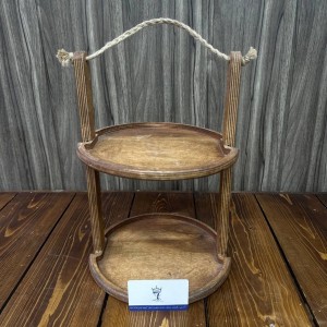 اجاره استند چوبی ۲ طبقه گرد