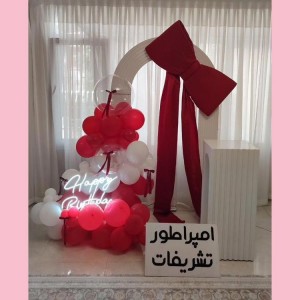 بادکنک آرایی تم پاپیون قرمز اقتصادی