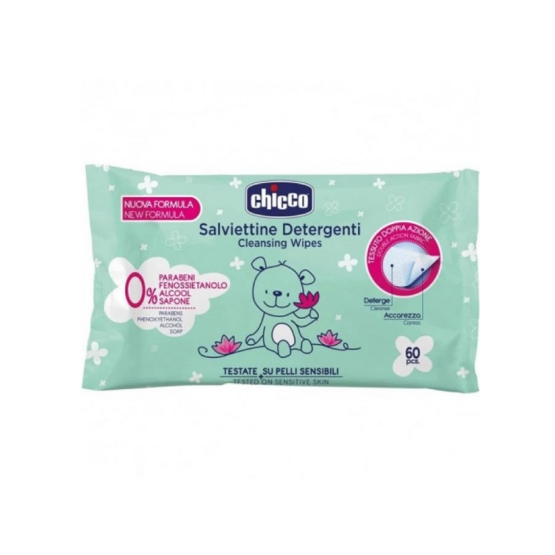 دستمال مرطوب سبز چیکو Chicco بسته 60 عددی