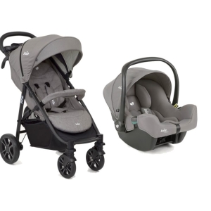 ست کالسکه و کریر جویی لیتراکس 4 طوسی Joie Literax4 & I Snug 2