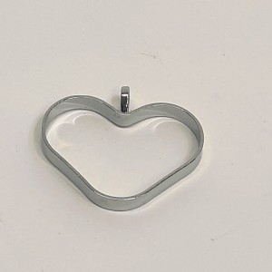 قلب 3 سانت استیل نقره  زیورالات رزین رنگ ثابت قیمت عمده کد 118