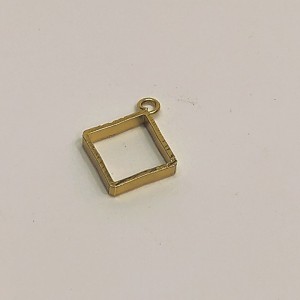 لوزی مربع  1 سانت استیل طلا  زیورالات رزین رنگ ثابت قیمت عمده کد 133