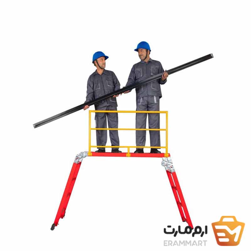 سکوی کار ایمنی با نرده محافظ تلاش