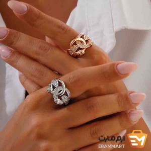 انگشتر کارتیر  فری سایز ضمانتی نگین اتمی مخراج کد:۶۰۰۵۸ برند ژمینو