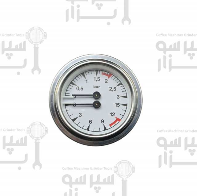 منومتر / مانومتر  ۲ عقربه سنمارکو نشانگر ۰-۳ بار/۰-۱۵بار رزوه اتصال ۱/۸ قطر بدنه ۶۳ میلیمتر قطر قاب۷۰ میلیمتر