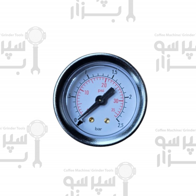 منومتر تک عقربه دستگاه های رنچیلیو  مدل اپوکا و کلاس۱۰  نشانگر فشار بخار تا 2.5  بار  رزوه ۱/۸ قطر بدنه 40 میلیمتر  قطر قاب بیرونی 44 میلیمتر