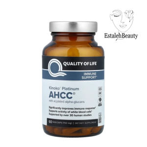 کپسول گیاهی کینوکو پلاتینیوم AHCC کوالیتی آو لایف ۷۵۰ میلی‌گرم – ۶۰ عددی