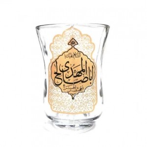 ست استکان کمر باریک دسته دار و نعلبکی نورهان (طرح علی ابن ابی طالب)