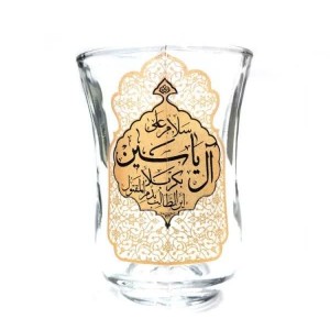 ست استکان کمر باریک دسته دار و نعلبکی نورهان (طرح علی ابن ابی طالب)