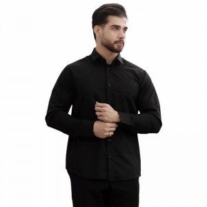 پیراهن تترون یقه انگلیسی  کساء (مشکی)