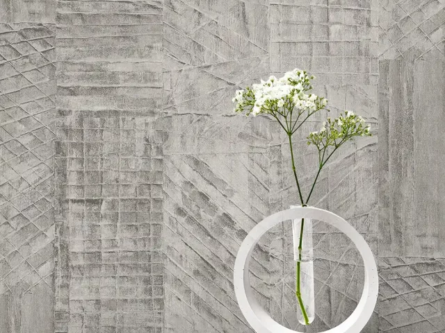 کاغذ دیواری طرح هندسی نقره‌ای کد ۱۱۰۶۸