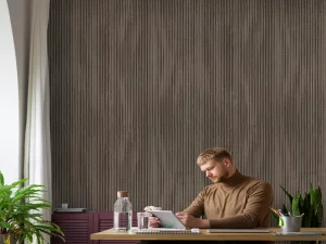 کاغذ دیواری کربن2/carbon طرح راه راه قهوه‌ای کد ۱۰۱۷۷