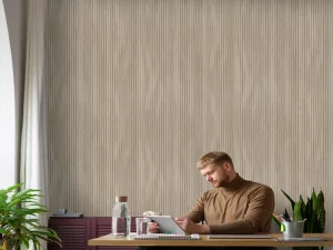 کاغذ دیواری کربن2/carbon طرح راه راه قهوه‌ای کد ۱۰۱۷۸