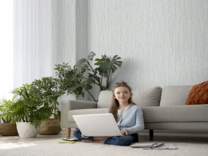 کاغذ دیواریکربن 3/carbon3 طرح بافت نقره ای کد ۱۰۲۹۹