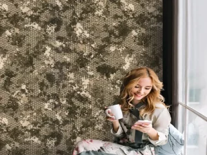 کاغذ دیواری پتینه طرح هندسی کد ۸۰۳۵