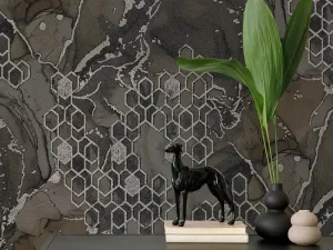 کاغذ دیواری طرح هندسی قهوه‌ای کد ۱۱۱۰۶
