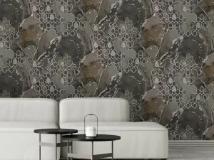 کاغذ دیواری طرح هندسی قهوه‌ای کد ۱۱۱۰۶
