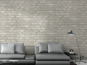 کاغذ دیواری طرح آجر نقره‌ای کد ۱۱۱۱۰