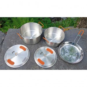 ست ظروف 4 نفره جی اس آی Glacier Stainless Base Camper Medium