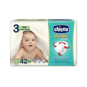 پوشک بچه ایتالیایی چیکو الترا Fun & Fit Ultra Chicco سایز ۳ – بسته 42 عددی