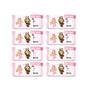دستمال مرطوب کودک مدل Mini Wipes مجموعه 8 عددی