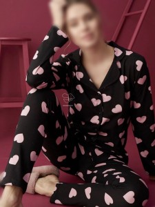 ست بلوز و  شلوار  نخی قلبی کد160
