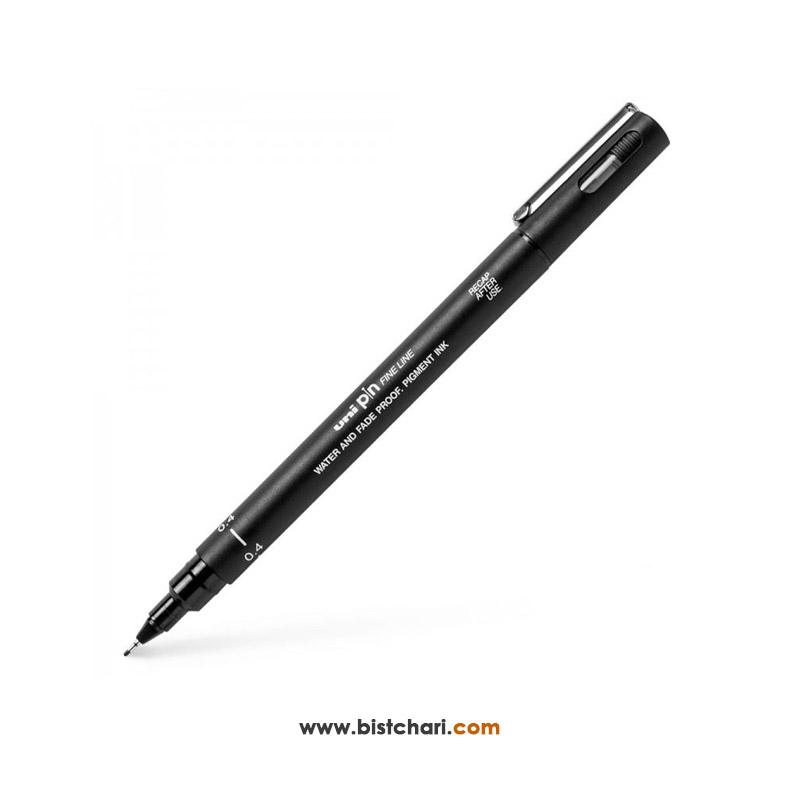 روان نویس یونی پین -راپید غیر دائم- 0.4 mm مشکی کد MI-PIN200-04BK برند یونی بال Uni ball