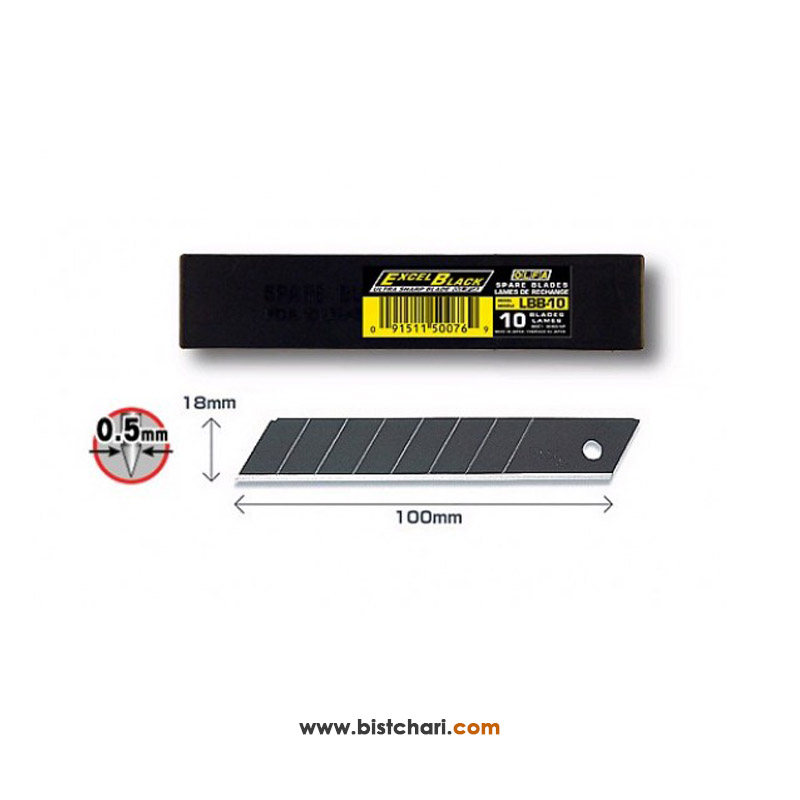 تیغ بزرگ فولادی 18 mm کاتر مدل LBB-10 برند الفا Olfa