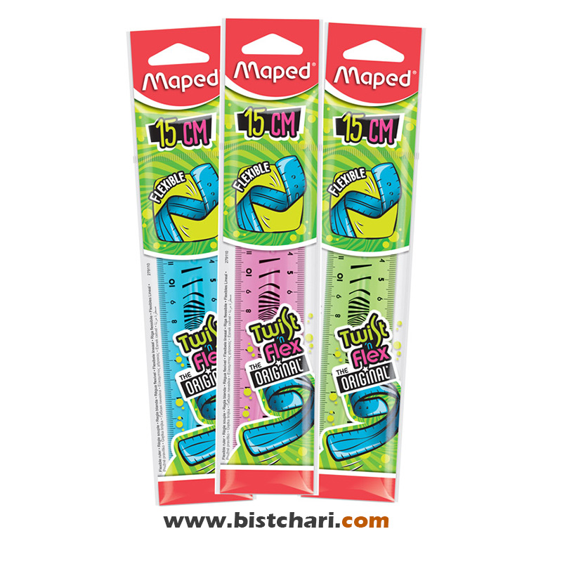 خط کش 15 سانتی متر ژله ای مدل Twist n Flex برند مپد Maped