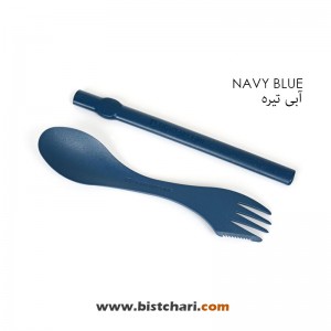 قاشق چنگال دو طرفه با لبه چاقویی و نی مدل Spork'n straw برند لایت مای فایر Light my fire