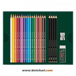 ست مداد رنگی 23 قطعه ای مدل پلی کروموس و طراحی Polychromos & Pitt Graphite Matt برند فابر کاستل Faber Castell