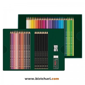 ست مداد رنگی 50 قطعه ای مدل پلی کروموس و طراحی Polychromos & Pitt Graphite Matt برند فابر کاستل Faber Castell