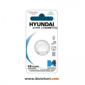 باتری سکه ای مدل (CR2025 3V) Alpha Lithium برند هیوندای Hyundai