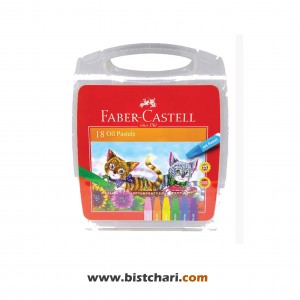 پاستل روغنی شش ضلعی 18 رنگ طرح گربه کد 120064OC برند فابرکاستل Faber Castell