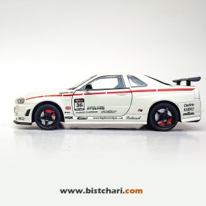 ماکت ماشین نیسان Nissan Skyline مدل GTR R34 رنگ سفید
