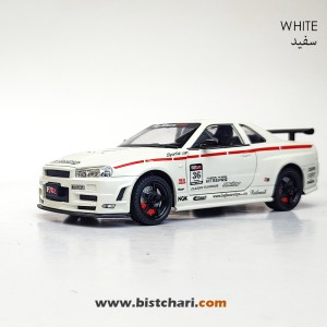 ماکت ماشین نیسان Nissan Skyline مدل GTR R34 رنگ سفید