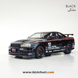 ماکت ماشین نیسان Nissan Skyline مدل GTR R34 رنگ مشکی