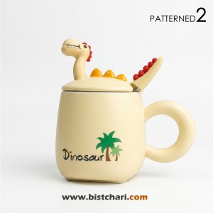 ماگ(لیوان) سرامیکی درب دار طرح دایناسور Dinosaur