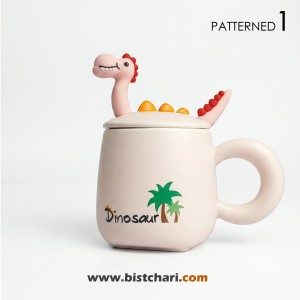 ماگ(لیوان) سرامیکی درب دار طرح دایناسور Dinosaur